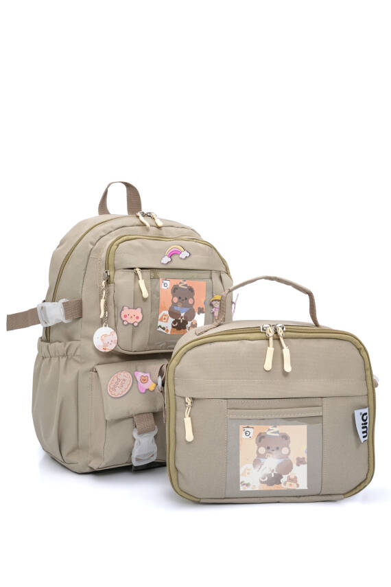 Wia Kawaii Kore Tarzı Ayıcıklı İlkokul ve Beslenme Çantası - 17