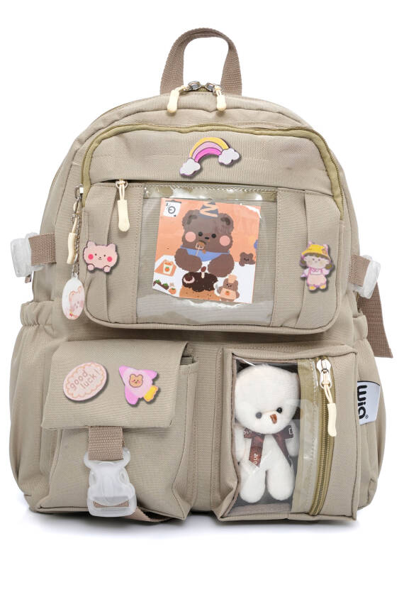 Wia Kawaii Kore Tarzı Ayıcıklı İlkokul ve Beslenme Çantası - 18