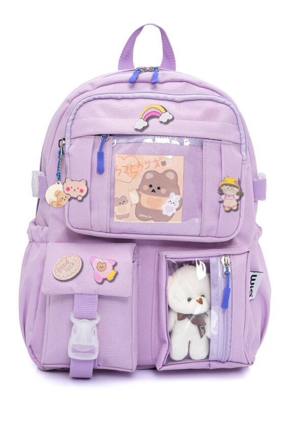 Wia Kawaii Kore Tarzı Ayıcıklı İlkokul ve Beslenme Çantası - 24