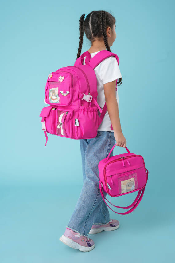 Wia Kawaii Kore Tarzı Ayıcıklı İlkokul ve Beslenme Çantası - 28