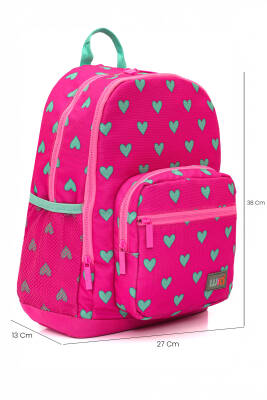 Wia Kids Kalp Desenli 4 Bölmeli İlkokul Çantası - 9