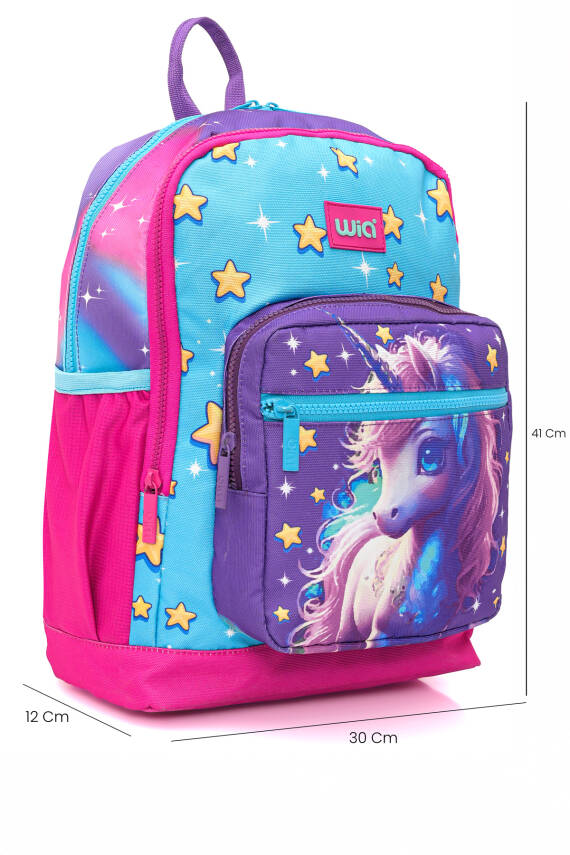 Wia Kız Çocuk Unicorn Desenli 3'lü Okul Çanta Seti - 5